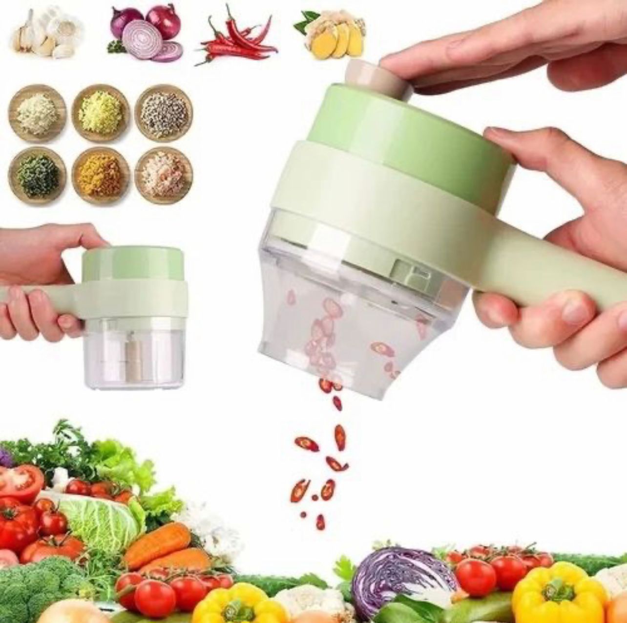 4-in-1 Multifunctional Portable Wireless Vegetable Processor – Electric Vegetable Cutter