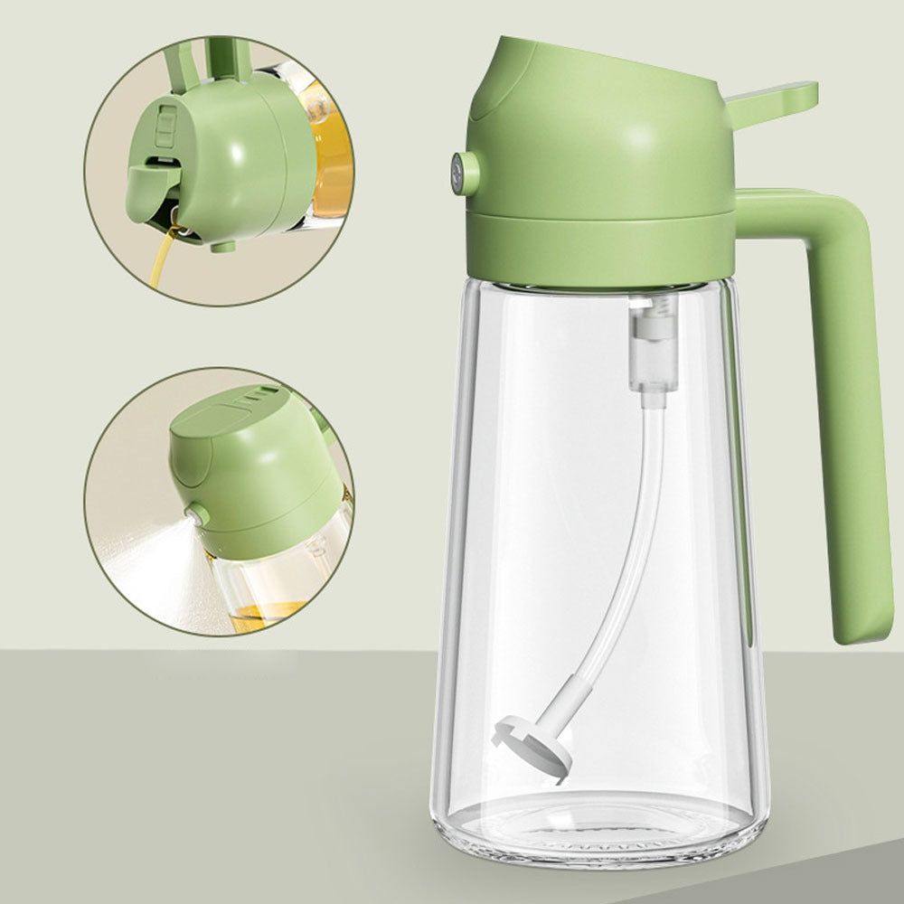 2 in-1 Kitchen Oil Spray Bottle – Refillable Cooking Oil Sprayer & Dispenser