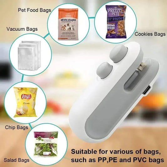 Mini Portable Heat Bag Sealing Machine | USB Rechargeable Food Bag Sealer